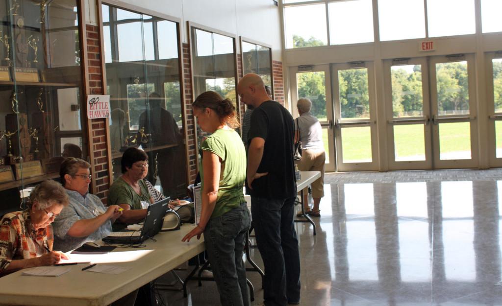 School Board voting begins at City High.