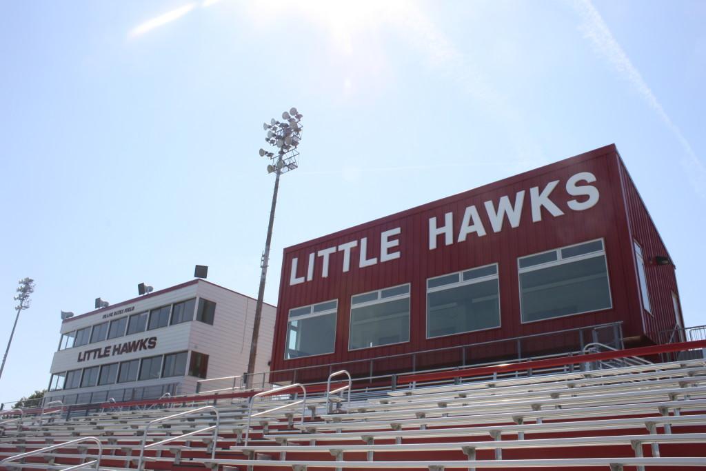 The new Skybox stands over Bates Field.  Photo by Alex Moen 