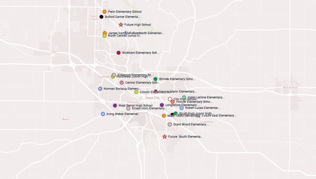 Map Of Iowa City School Renovations 