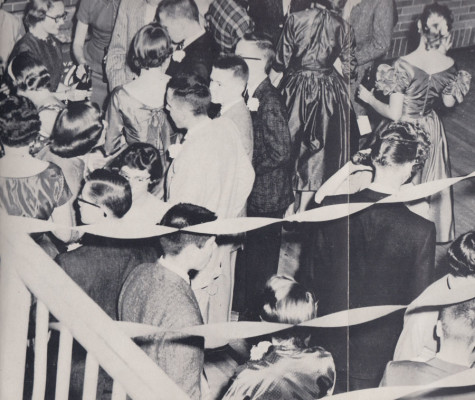 In a packed gym that probably smelled of sweat and cigarettes, teens in 1957 jitterbugged and boogie-woogied in fancy dress.