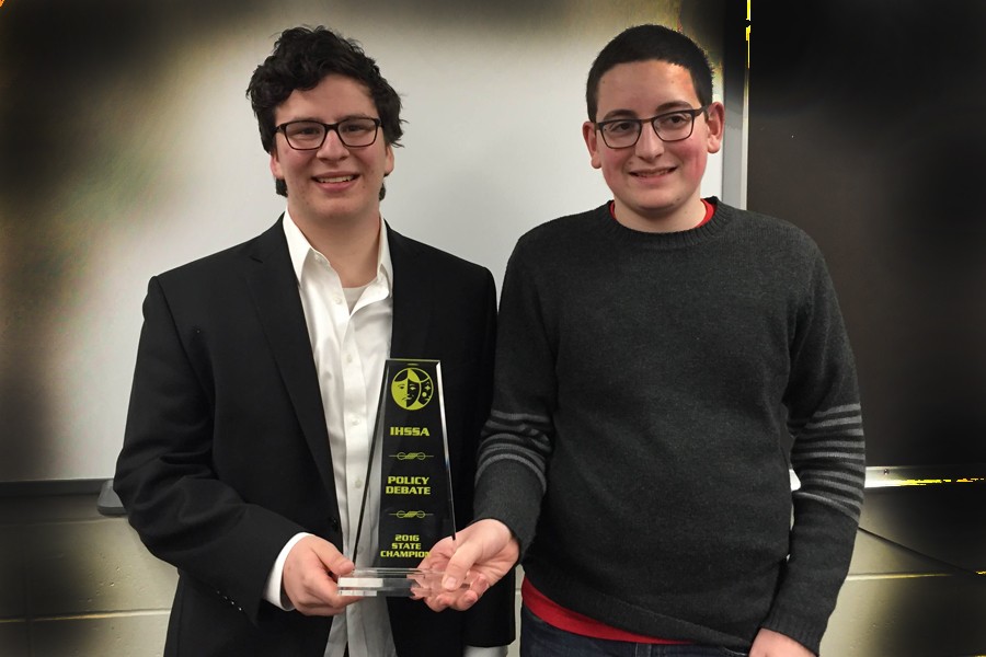 City High senior Joe Weideman and junior Adam Zabner won the Iowa High School Speech Association state championship.