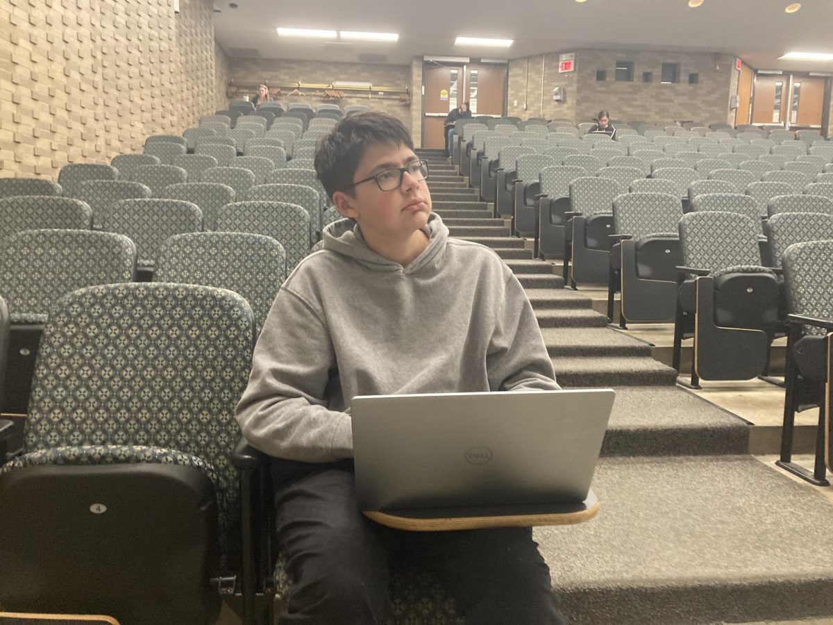 Kaden Huntley '25 in Van Allen Hall