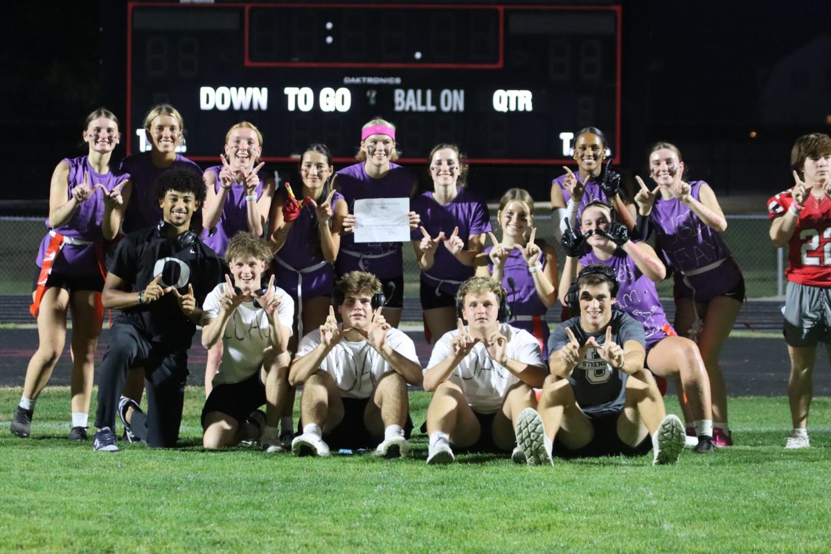 Augie's Team poses for a photo after winning the PowderPuff competition.