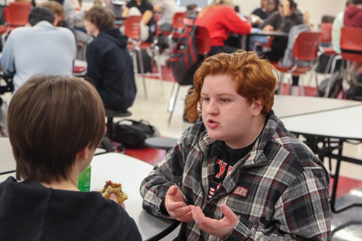 Caelyn Blair '28 chats with a friend