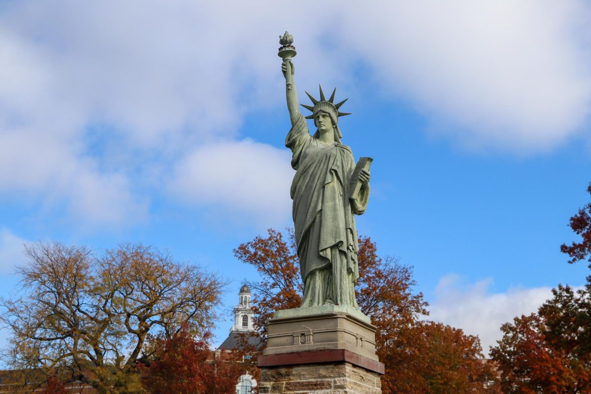 The Statue of Liberty stands proudly in front of City High the day after election night.