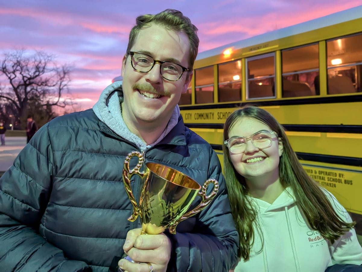 Carson Tuttle and his former student Vivian Adams (‘28) after returning from the 2024 Western Dubuque Open